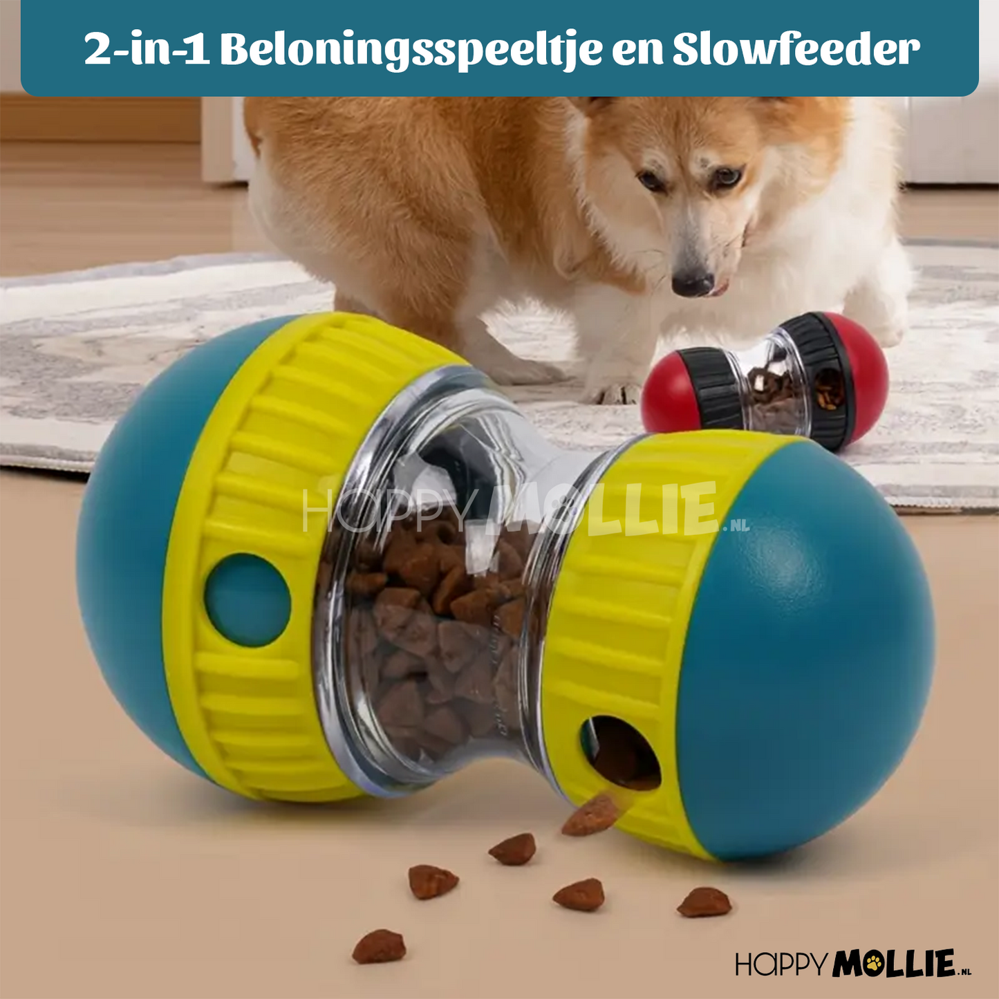 Slowfeeder en beloningsspeeltje, 2-in-1