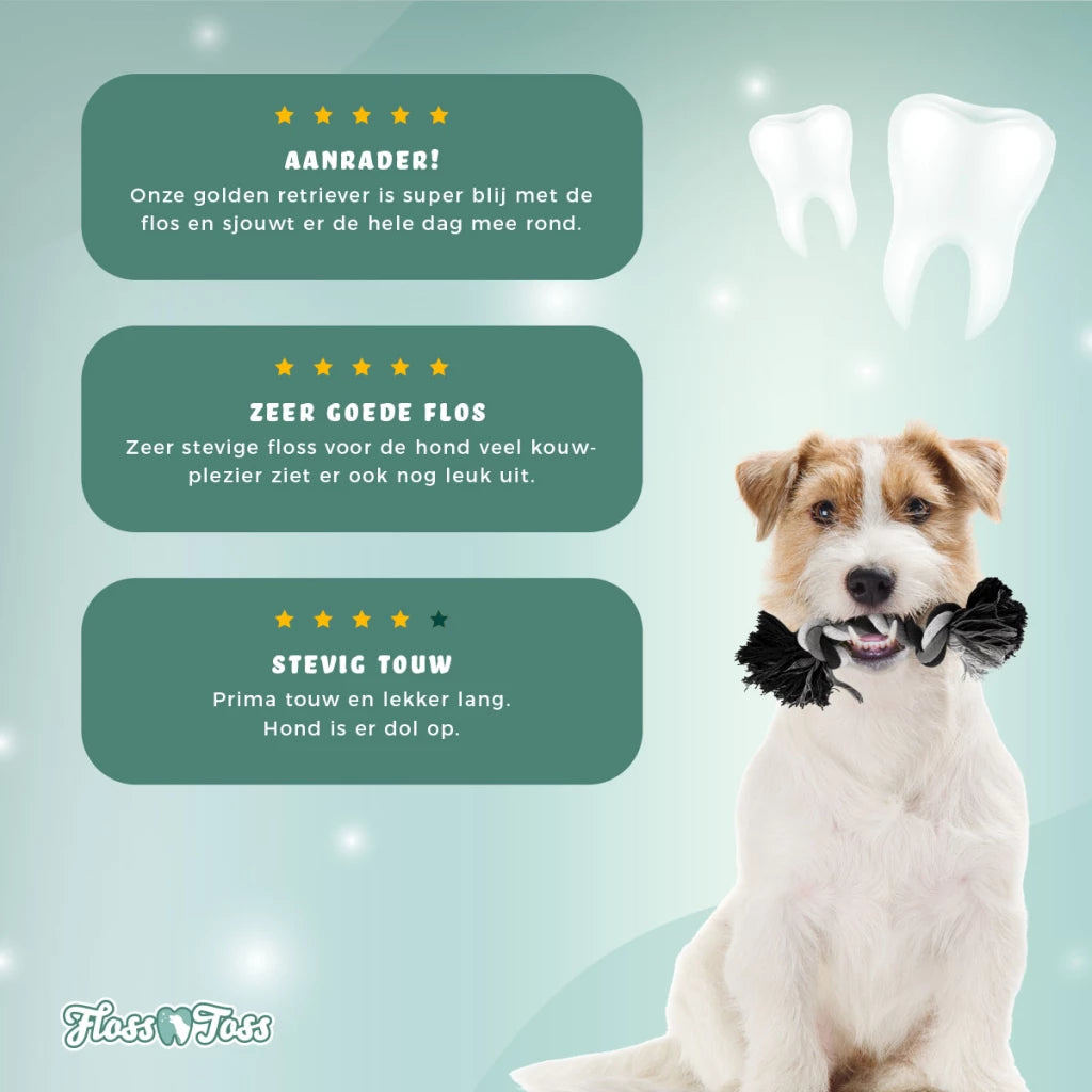 Flostouw met 2 knopen